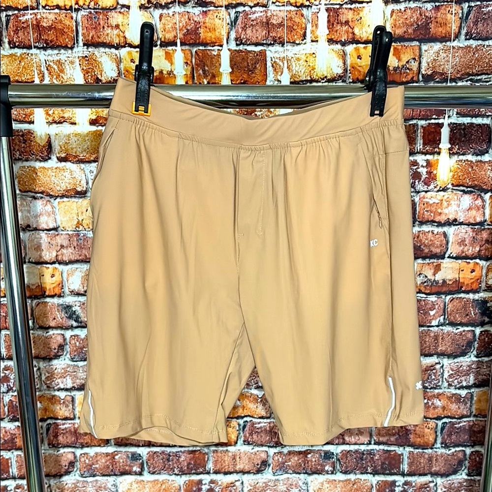 Kenneth Cole Tan Athletic Shorts Lightweight Tailored water repellent stretch
